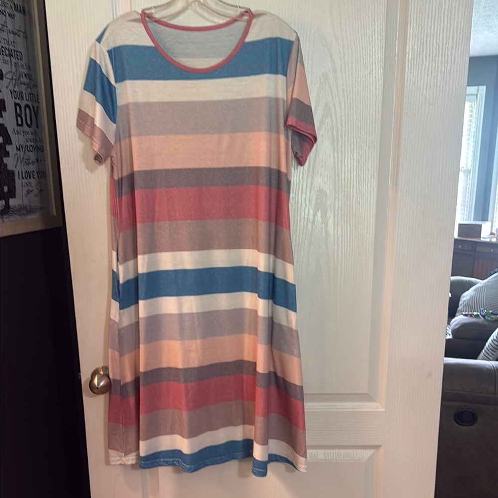 Colorful Striped Midi Dress
